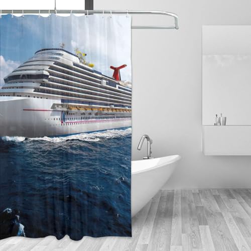 Rideau de douche en polyester croisière 183x183 cm avec 12 œillets