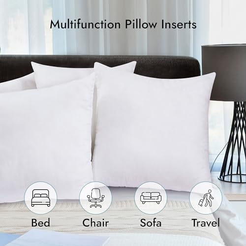 Royale Linens THROW PILLOW Insert - Square Pillow - Bed & Couch Pillow - Sofa Pillow Insert - Decorative Pillow Insert - Inner Cushion - Pillow & Shams Stuffer White 1 Pack 17 X 17 Inch Pillow Insert thumb #5