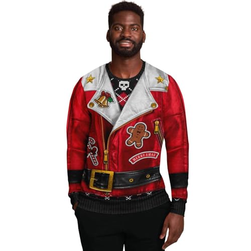 Rock and Roll Santa Biker Jacket Print, alternative view 1