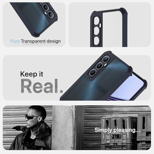 Image of Pikkme Back Cover for Realme C65 | Ultra Hyrbid | Full Camera Protection | Raised Edge | Crystal Clear Transparent Bumper Case (Blue)