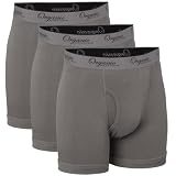 Organic Signatures Boxer Briefs, 100% Organic Cotton MED GR Grey