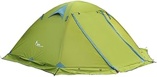 FLYTOP 3-4 Season 1-2-person Double Layer Backpacking Tent Aluminum Rod Windproof Waterproof for Camping Hiking Travel Climbing - Easy Set Up (Green-4 Season 2 Person)