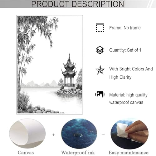 Cuadros de decoración para salón con bambú junto al lago para crear un oasis en tu dormitorio 7