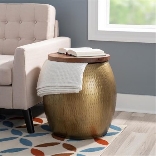 Pemberly Row PR-4753-2484356 End Table Coffee Accent Table Round In Metal thumb #1