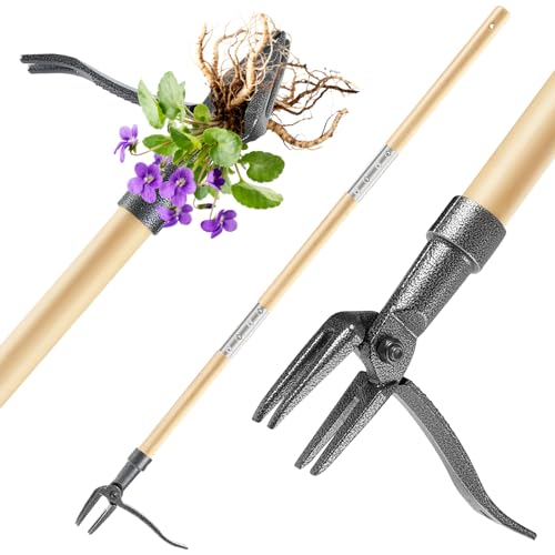 BellaJoyz Weed Puller Tool, Stand Up Heavy Duty Weed Remover Tool with Long Handle & 4-Claw Steel...