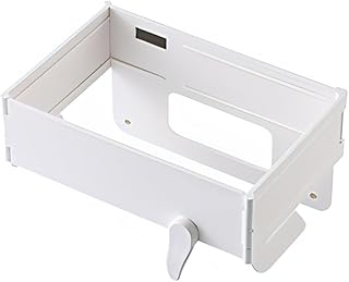 MiOYOOW Foldable Trash Bag Holder, Hanging Waste Garbage Can Rack Magnetic Closure Waste Bag Hanger Racks with Fixing Snap for Kitchen Cabinets Doors