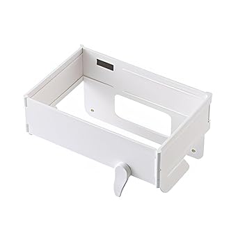 MiOYOOW Foldable Trash Bag Holder, Hanging Waste Garbage Can Rack Magnetic Closure Waste Bag Hanger Racks with Fixing Snap for Kitchen Cabinets Doors