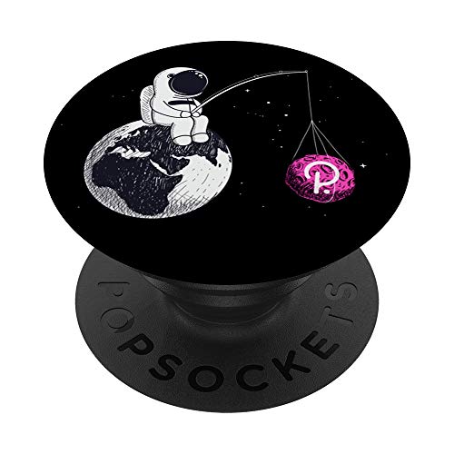 Cryptocurrency Talk - Polkadot To The Moon Space Man Merch PopSockets PopGrip: Ausziehbarer Sockel und Griff für Handys/Tablets mit Tauschbarem Top