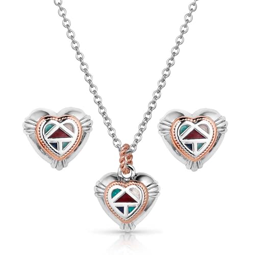 Juego de joyas de corazón vaquero JS5819 para vestido campero de mujer