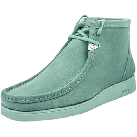 LIBERTYZENO HAMARA JOE Mens Desert Boot Water Proof Suede Leather Moccasin Toe Lace Up Casual Chukka Boot Shoes 101 Suede Sage 10.5 Cover