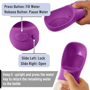 Mr. Pen- Dog Water Bottle, 19 oz, Large, Purple, Portable Dog Water Bottle Dispenser, Dog Travel Water Bottle, Travel Dog Water Bottle Portable Water Bottle for Dogs On The Go, Pet Water Bottle Mr Pen Dog Water Bottle 19 oz Large Purple Portable Dog Water Bottle Dispenser Dog Travel Water Bottle Travel Dog Water Bottle Portable Water Bottle for Dogs On The Go Pet Water Bottle