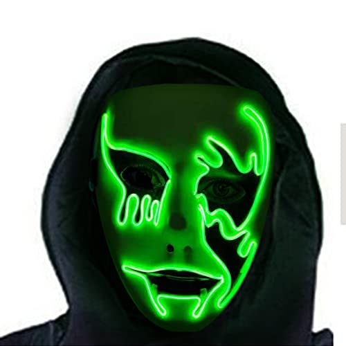 el Luminescence Glow Face Party Scary Light Up Face M-ask com 3 Modos de Iluminação Material Amigáve