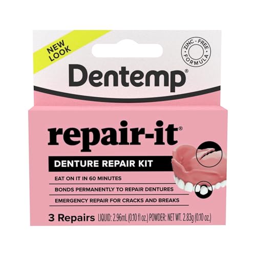 Dentemp Denture Repair Kit Professional 3Repair Capacity Fast Set Resin For Temporary Emergency Denture Fixes Easy AtHome Use Reliable Safe| SterlingSquare