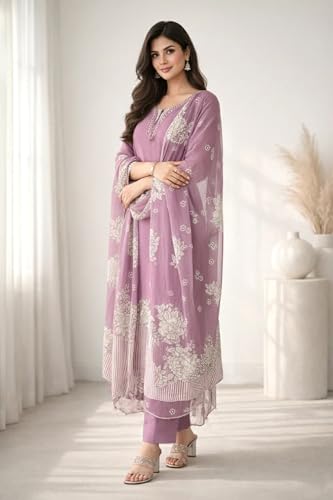 Image of FABNEX Kurta Set for Women | Stylish Cotton Printed Kurti Pant Set | Indo-Western Casual & Festive Kurta Set for Women (K-220-21)