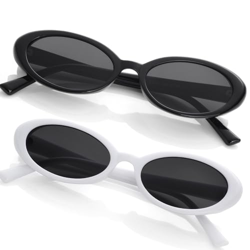 Image of Retro Oval Sunglasses for Women Men 90s Style Vintage Small Sun Glasses UV400 Protection Shades