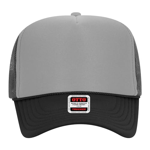 Image of OTTO Polyester Foam Front 5 Panel High Crown Mesh Back Trucker Hats in 97, Bulk, Wholesale