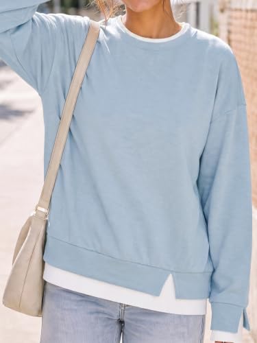 Fisoew Women Oversized Sweatshirts Crewneck Pullover Long Sleeve Fall Tops — view 2