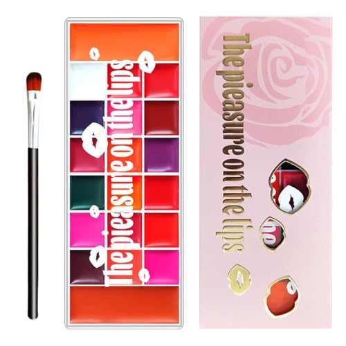Brillo Labial Mate,Paleta De Sombras De Ojos 20 Colores Para Maquillaje - Antimanchas Mate Pigmentada Cremosa Sombra Y Rubor Resistente Al Agua Para Novias Y Maquillaje Profesional