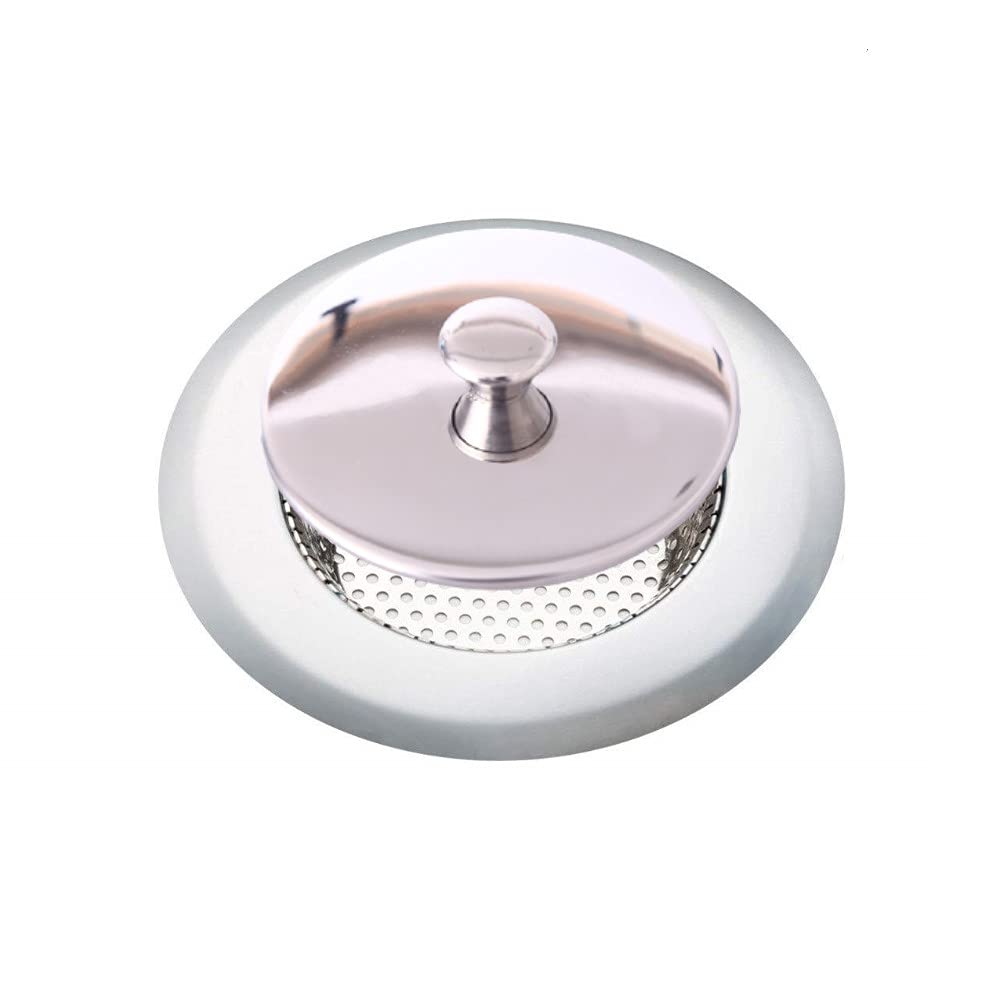 SYGA Stainless Steel Sink Strainer Basket with Lid 11.3cm/4.45inch Large Wide Rim Anti Clogging Mesh Drain Filter Hair Catcher Drain Cover for Most Bathroom Kitchen Home Sinks Drain-Silver (B095SXPJ3V) Amazon Price History, Amazon Price Tracker