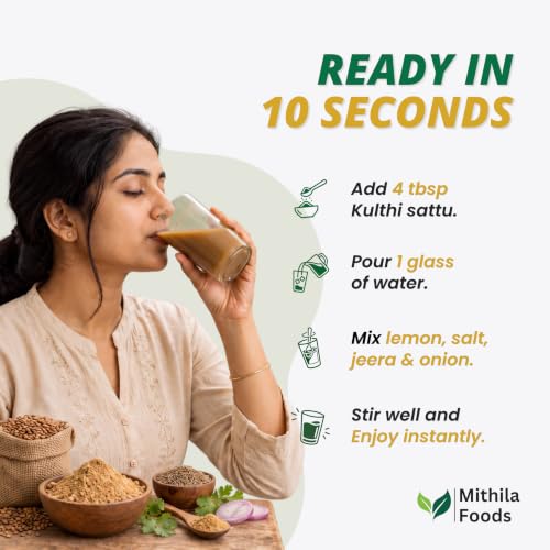 Image of MITHILA FOODS Horse Gram (Kulthi) Sattu Powder 2 Kg | Sattu for Weight Loss, Kidney Stone & Detox | High Protein Superfood Drink Mix, Kollu Flour, Gahat Sattu | Authentic Taste of Jharkhand