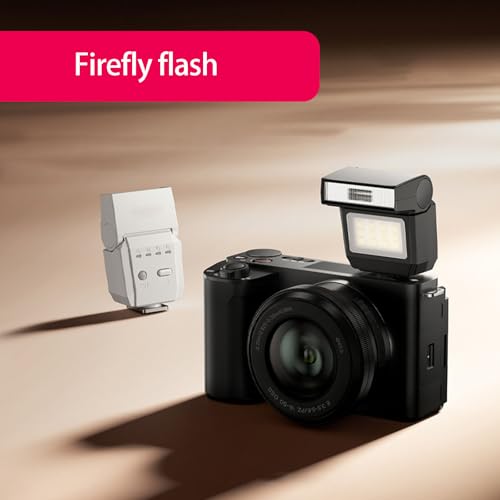 Cámara en miniatura compacta con luz LED de vídeo para creadores de contenido 2