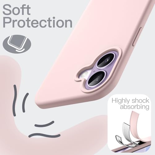 Image of JETech Liquid Silicone Case for iPhone 17 6.3-Inch, Silky Soft Touch Full-Body Protection, Anti-Scratch Shockproof Phone Cover with Microfiber Lining (Light Pink)