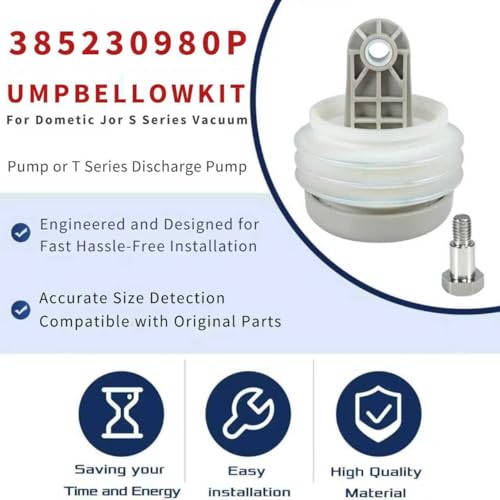 Image of Fits for Dometic 385230980 Pump Bellow Kit Include 385310076 1-1 /2 Duckbill Valve (4Pack) and 385310151 O-Ring (2 Pack) Replace for S, T, J Series Vacuum Pump for RV and Boat Toilet Vacuum Pump System