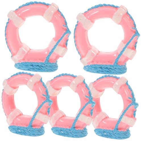 Abaodam 5 Piezas Micro Paisaje Plantas Verdes casa de muñecas Diver Mini Adornos de la casa Modelo de Mini aro Salvavidas decoración Mini Adornos de casa Anillos de natación en Miniatura