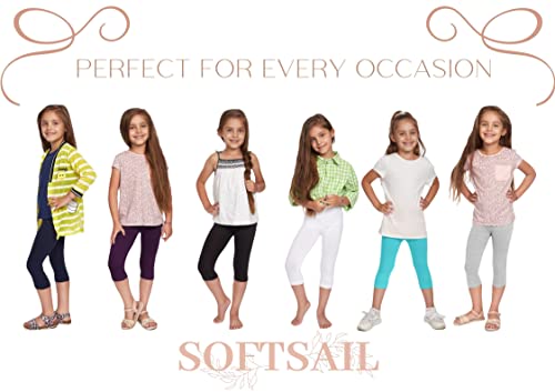 FUTURO FASHION Toddlers Girls Capri Leggings 3/4 Pants Basic School Sports Dance Kids Cropped Capri Summer Leggings, Age 2-134