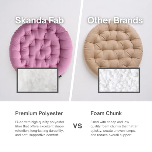 Image of SKANDA FAB Premium Cotton Floor Seating Cushions | Luxurious Comfort & Microfiber Fill 60X60 CM Large Size for Meditation | Floor Cushion | Pooja | Living Room | Pets | Outdoor Purple (Pack of 4)
