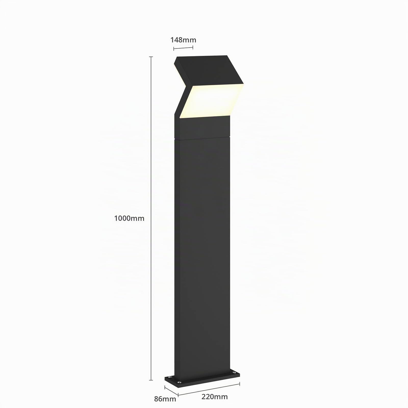 Arcchio Lampada LED da esterni (Moderno) colore Nero, in Alluminio lampadina inclusa lampioncino paletto luminoso lampada viale lampione
