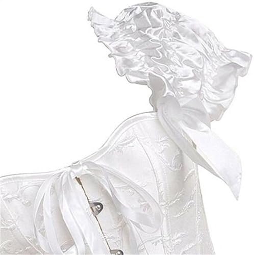 Image of Women's Lace up Gothic Jacquard Shoulder Straps Tank Overbust Shaper Corset Bustiers Top