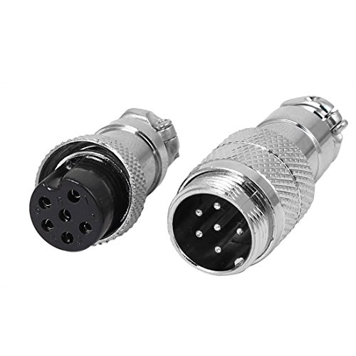 Conector GX16-6 macho y hembra de 16mm para panel de metal de sourcing map 5 uds 4