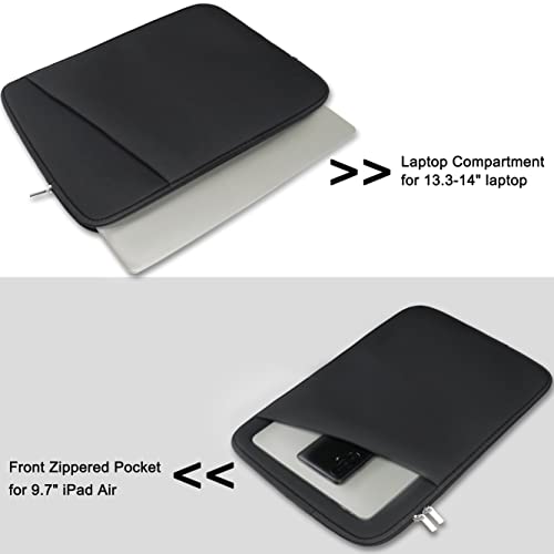 Image of Askuko Laptop Sleeve 14 inch, Durable Carrying Bag Shockproof Protective Case Cover, Handbags Briefcase Laptop Bag Compatible with 14 inch MacBook Air /Pro HP Asus Lenovo Notebook Computer, Grey