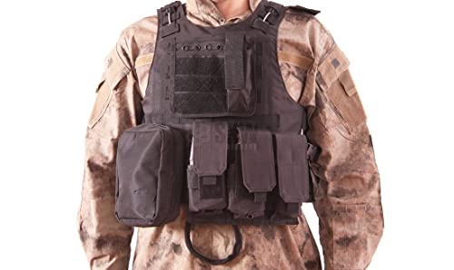 Taktische Weste PLATE CARRIER MTC DELTA TACTICS | 600D Polyester Oxford | in verschiedenen Farben erhältlich, Schwarz , M