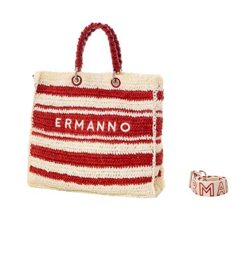 ERMANNO FIRENZE Tote Ashley Stripe Red l'excellence italienne