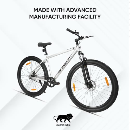 Image of ROADGIANT Filipino 24T MTB Aluminum Alloy Frame Bicycle with Dual Disc Brakes Single Speed Front Suspension Unisex for All-Terrain Riding (Silver)