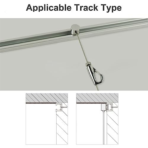 Image of Kiven 2 Pack Picture Rail Hooks and 5.9FT Wire, Picture Rail Hanging System, Superior Design Molding Hooks for Picture Hanging Gallery Office Painting