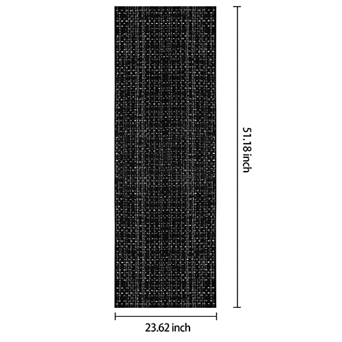 Seavish Hallway Runner Rug, Long Kitchen Runner Outdoor Rug 2'X6' Cotton Woven Rug Entryway Rug Black Farmhouse Throw Rug Washable Rug Runner For Home Living Room Bedroom Laundry Patio #TOP1