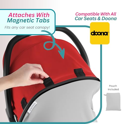 Image of Car Seat Cover Baby - Infant Newborn Carseat Cover for Summer - Doona Car Seat Cover - Mosquito Net for Car Seat - Breathable Sunshade Extension Canopy Bug Protector