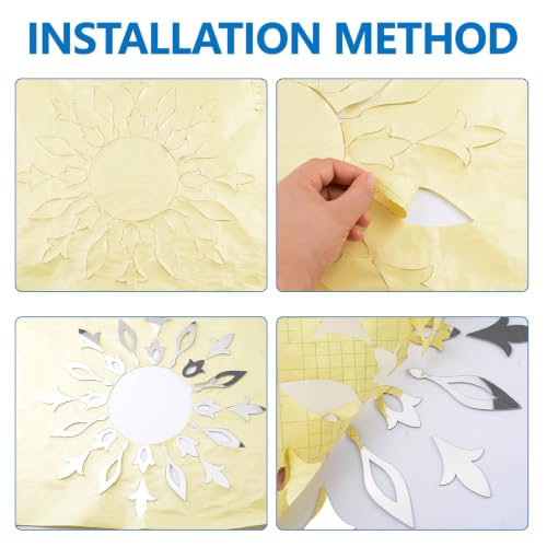 Image of INCREWAY 1 Set Silver Acrylic Self Adhesive Lamp Base, Mirror Finish Wall Mount Light Holder, Peel Stick Decorative Plate for Pendant Ceiling Fixture Decorative Lamp