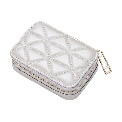 Esquirla Estojo de batom de maquiagem com espelho, estojo de bolsa cosmética, mini caixa de jóias cosmética, bolsa porta-batom para bolsa para férias, cinza