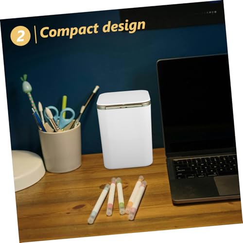 Caneca de basura mini blanca Unomor para escritorio miniatura 3