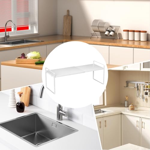 Étagère à micro-ondes extensible et support de comptoir de cuisine réglable en métal durable