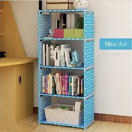 Image of Sterling Bookshelf| Storage Shelve for Books Storage Organizer|Children Book Rack| Bookcase for Home Furniture | Cabinet Shelves for Bedroom Office Living Room (4 Layer Blue)