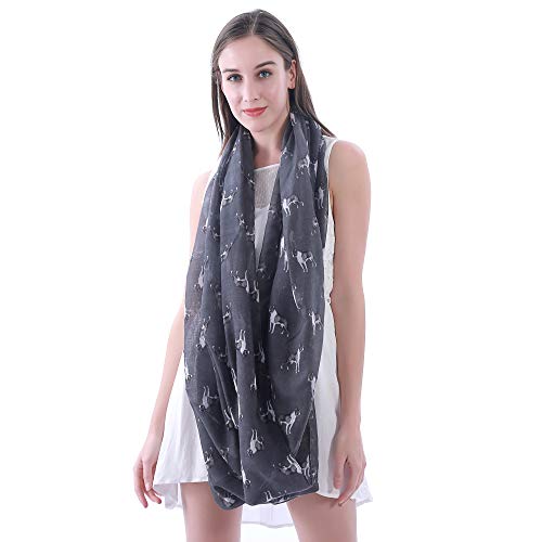 Boston Terrier Dog Print Women's Infinity Scarf Lightweight4
