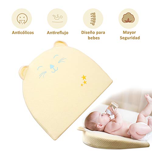 Homvik Cojín Cuña Inclinada Antireflujo para Bebé Desenfundable