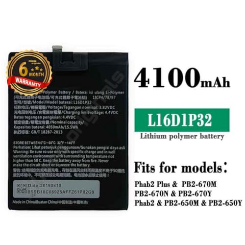 Image of L16D1P32 Battery for Lenovo Phab 2, Lenovo Phab 2 Plus (Lepad PB2-670N, PB2-670M, PB2-670Y (4050 mAh) Battery 6 Months Warranty***** (O181)