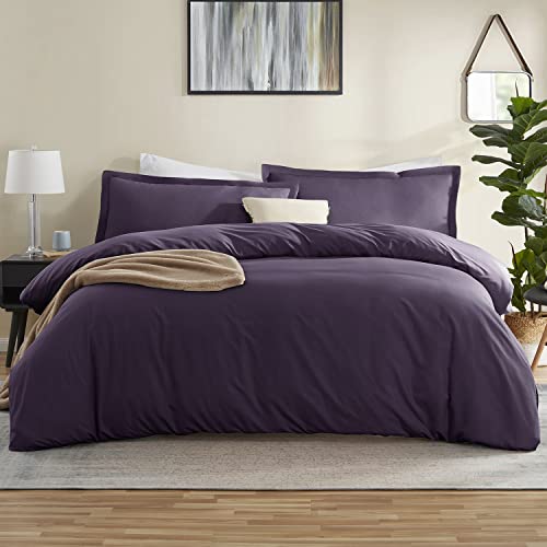 Nestl Purple Duvet Cover King Size - Soft King Duvet Cover Set, 3 Piece Double Brushed King Duvet Covers With Button Closure, 1 King Size Duvet Cover 104X90 Inches And 2 Pillow Shams #TOP9