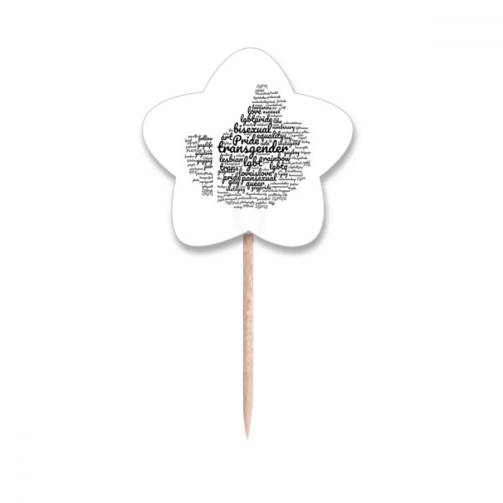 Cure-dents drapeaux LGBT arc-en-ciel cupcake picks étoile lable pour décoration buffet